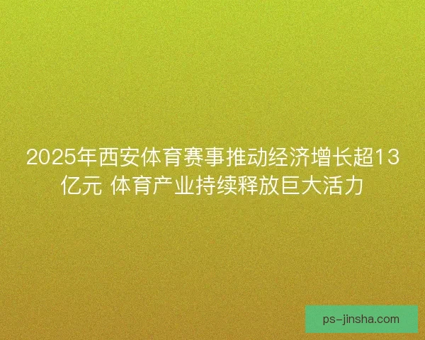 2025年西安体育赛事推动经济增长超13亿元 体育产业持续释放巨大活力